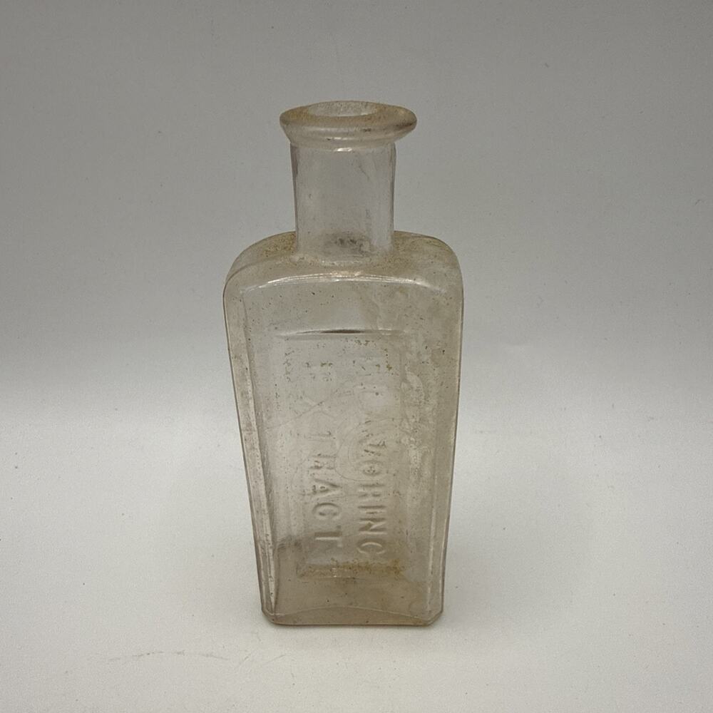Antique Bottle Toppan Flavoring Extracts Company Clear Glass Embossed Vintage